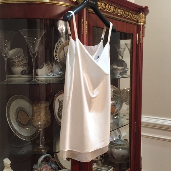 White House Black Market Black Satin Draped Neck Cami Camisole sz.XXS - Picture 10 of 15